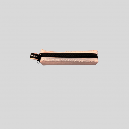 Pink-Weiße Pen Box im Gothik Stil aus Kunstleder