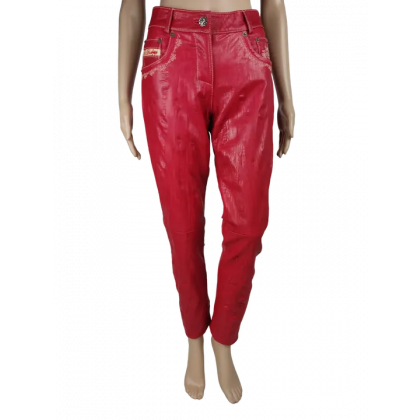 K&K Kaiserj&auml;ger Damen Lederhose, rot - Gr. L