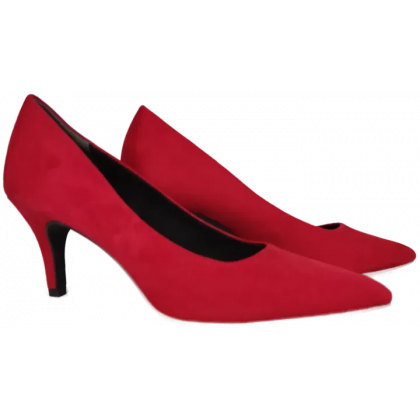 Marco Tozzi Damen Pumps Veloursleder, rot - Gr&ouml;&szlig;e 40