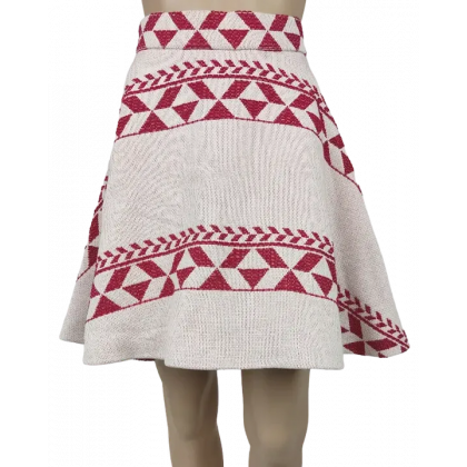 Maje Damen Rock, beige/rot - Gr. XS