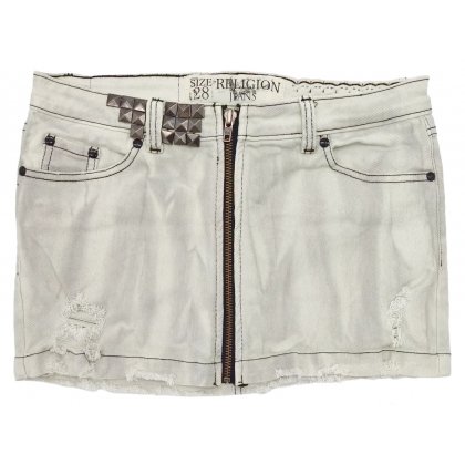 Religion Damen Jeans Rock off-white - Gr. 28