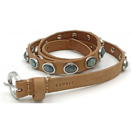 Esprit Dameng&uuml;rtel braun mit Nieten und Schmucksteinen Gr. 90