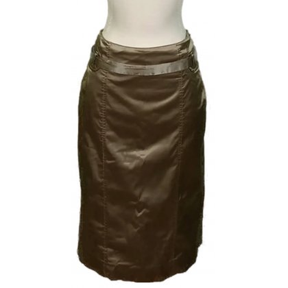 Marc Cain Damen Midirock khaki gl&auml;nzend Gr. S 