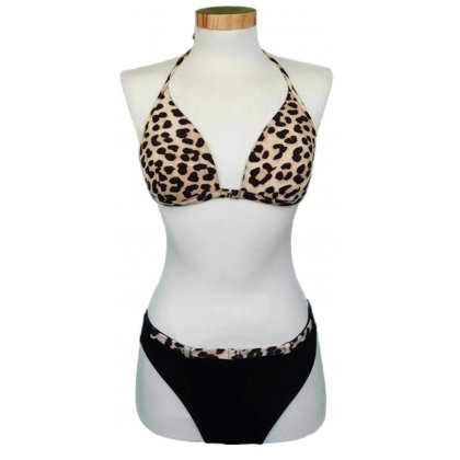 Showclip Damenbikini schwarz/Leoprint Gr. M (OVP)