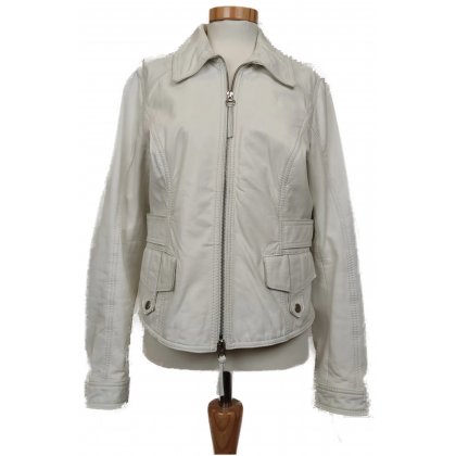 conbipel Damen Lederjacke wei&szlig; Italienische Gr. 46 (deutsche Gr. 40)