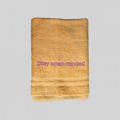 Handtücher mit Statement 1+1-Stay open-minded