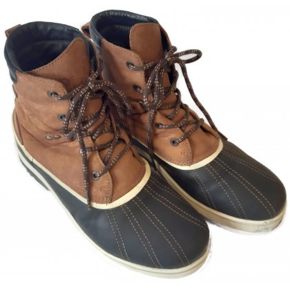 Polaris Herren Snowboot Lederkombination, braun/schwarz - Gr. 42