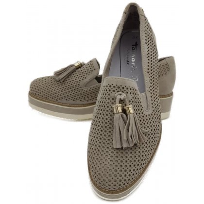 Tamaris Damen Schuhe taupe Gr. 37
