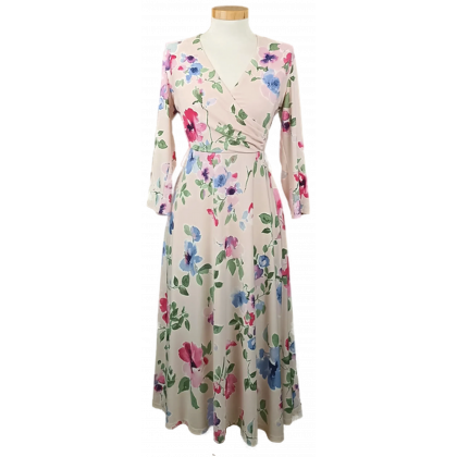 Lauren Ralph Lauren Damen Midikleid hellpink geblümt Gr. 170/96A