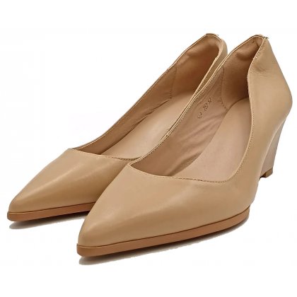 Glattlederwedges creme Gr. 40,5