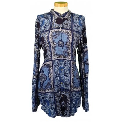 Esprit Damenbluse gemustert blau Gr. S