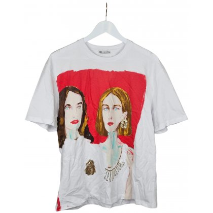 ZARA HERREN T-Shirt, weiß - Größe L