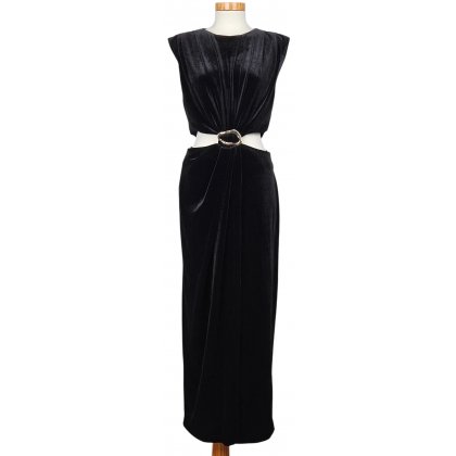 ZARA Damen Samtkleid, schwarz - Gr. S