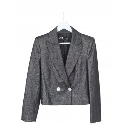 ZARA Damen Blazer, silber - Gr. S