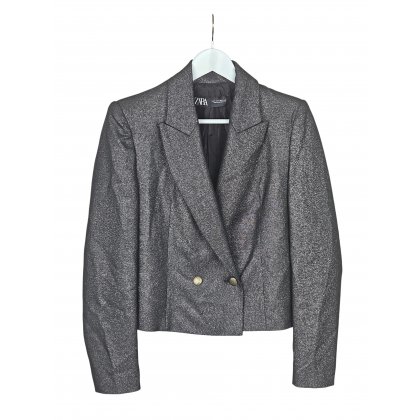 ZARA Damen Blazer, silber - Gr. M