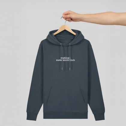 „radikal zuversichtlich“-Hoodie-India Ink Grey