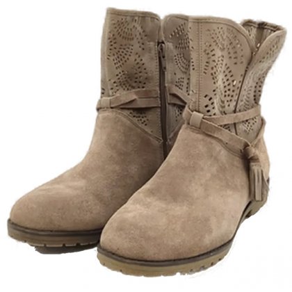 Damen Sommerstiefeletten Velourleder braun Gr. 40