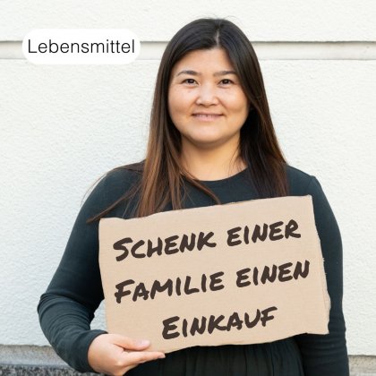 Schenk M&uuml;ttern und Kindern einen vollen Einkaufskorb