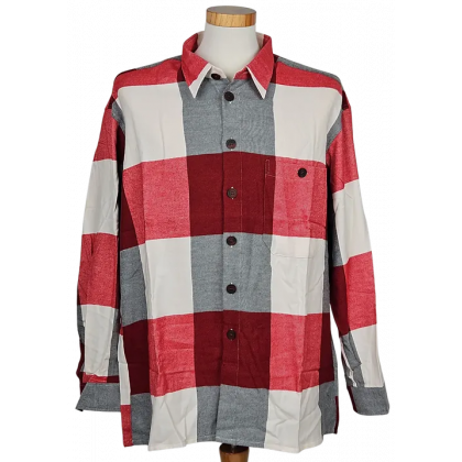 LUIGI Vintage Herren Hemd, rot/wei&szlig;/schwarz - Gr. XL 