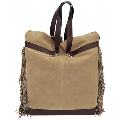 Max V. Koenig Damen Lederhandtasche mit Fransen, braun - H&ouml;he ca. 50 cm 