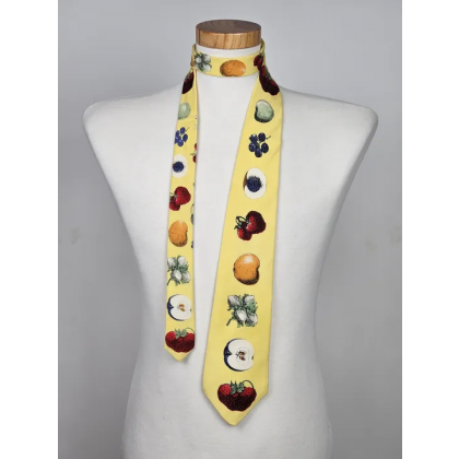 Luxus Vintage Fornasetti Milano Seidenkrawatte "Frutta", Made in Italy