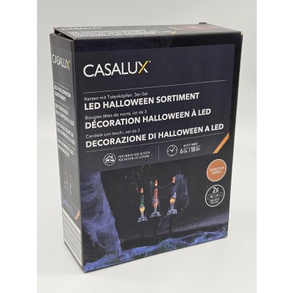 LED-Kerzen für Halloween mit Totenköpfen