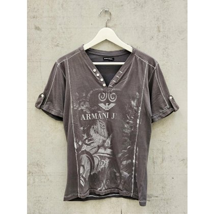 EMPORIO ARMANI Y2K Herren Vintage T-Shirt, grau - Gr. L 