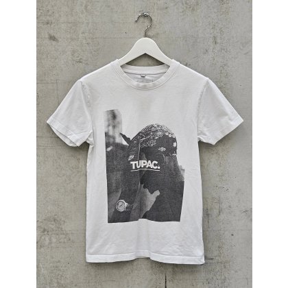 Herren Vintage T-Shirt mit Tupac-Aufdruck, wei&szlig; - Gr. XS