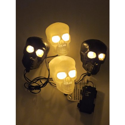 LED-Deko für Halloween "Totenkopf" (4er-Set)