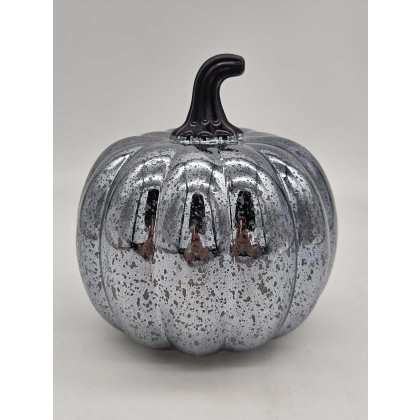 LED-Deko für Halloween "Kürbis silber"