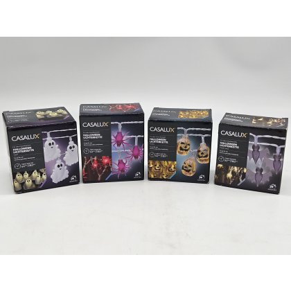 LED-Dekolichterketten für Halloween Set #4 (Geister, Fledermäuse, Kürbisse und Spinnen)