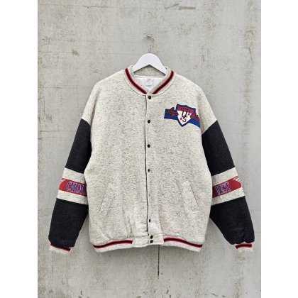 CHICAGO Herren 90&acute;s Basketball Jacke, grau/rot meliert - Gr.L