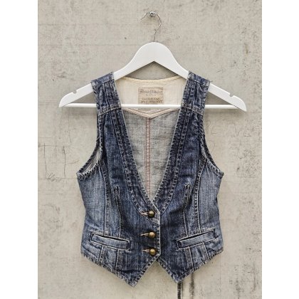ANASTACIA by S.OLIVER Damen Vintage Jeansweste, blau - Gr. XS