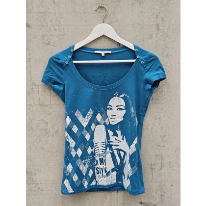TALLY WEIJL Damen T-Shirt, blau - Gr. L