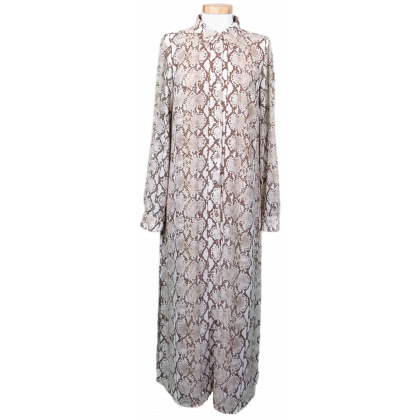 Michael Kors Maxikleid schlangenoptik braun/beige Gr. XS