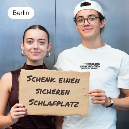 Schenk einer Frau einen sicheren Schlafplatz