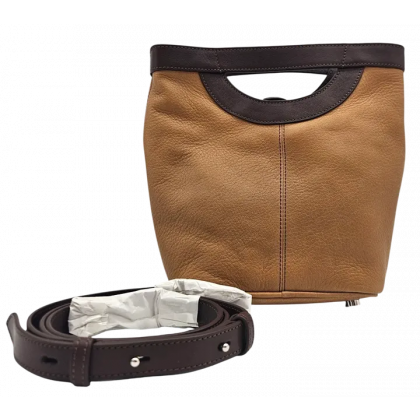 Max V. K&oelig;nig Damen Lederhandtasche, braun - H&ouml;he ca. 22 cm 