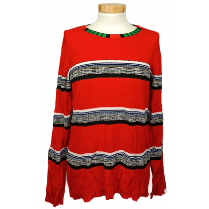 Desigual Damen Pullover rot mit Glasperlen gemustert  Gr. M