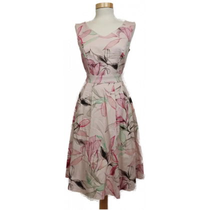 Comma Damen Sommerkleid rosa/gebl&uuml;mt Gr. 34