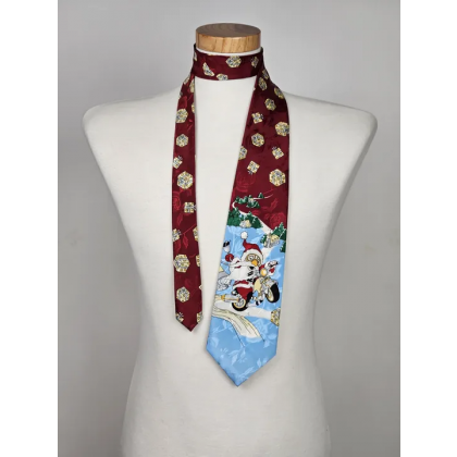BOSS Seidenkrawatte "Biker Santa" mit humorvollem Weihnachtsmotiv, Hugo Boss Vintage