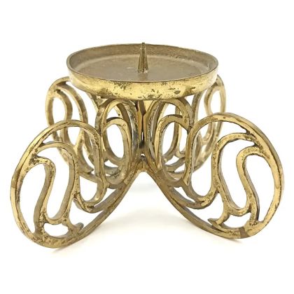 Kerzenst&auml;nder aus Messing im brutalistischen Stil