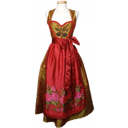 Damendirndl grün/rot Gr. XXS