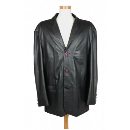 Vintage Gn&auml;dig Wien Herren Lederjacke, schwarz - Gr. XXXL