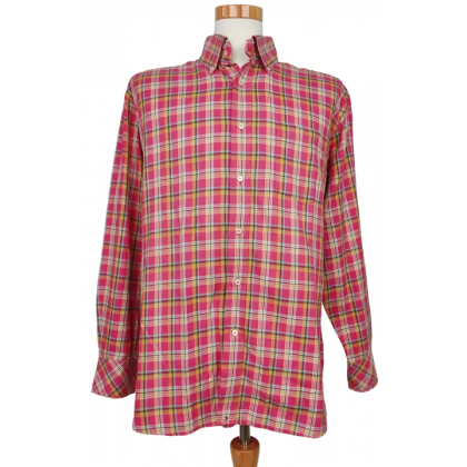 Tommy Hilfiger Herren Hemd, rot/gelb - Gr. L 