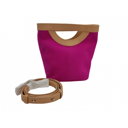 Max V. Koenig Damen Lederhandtasche, pink/creme - H&ouml;he ca. 22 cm 