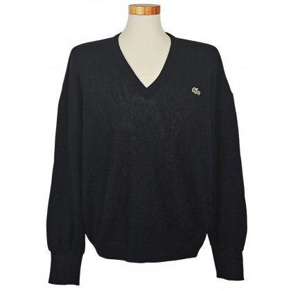 Lacoste Vintage Herren Wollpullover, dunkelblau - Gr. 7 (XXL) - Made in France