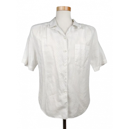Vintage J. Leopold Damen Bluse, wei&szlig; - XL / 42