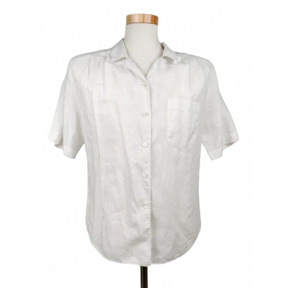 Vintage J. Leopold Damen Bluse, wei&szlig; - Gr. XL 