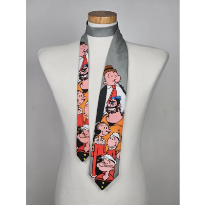 Vintage Ralph Marlin Krawatte "Popeye & Gang" 1994, Comic Rarit&auml;t