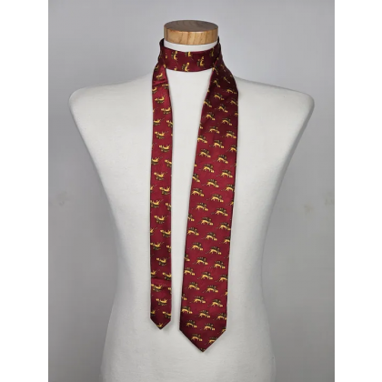 Fabris Venezia Seidenkrawatte mit goldenem Markusl&ouml;wen, dunkelrot 